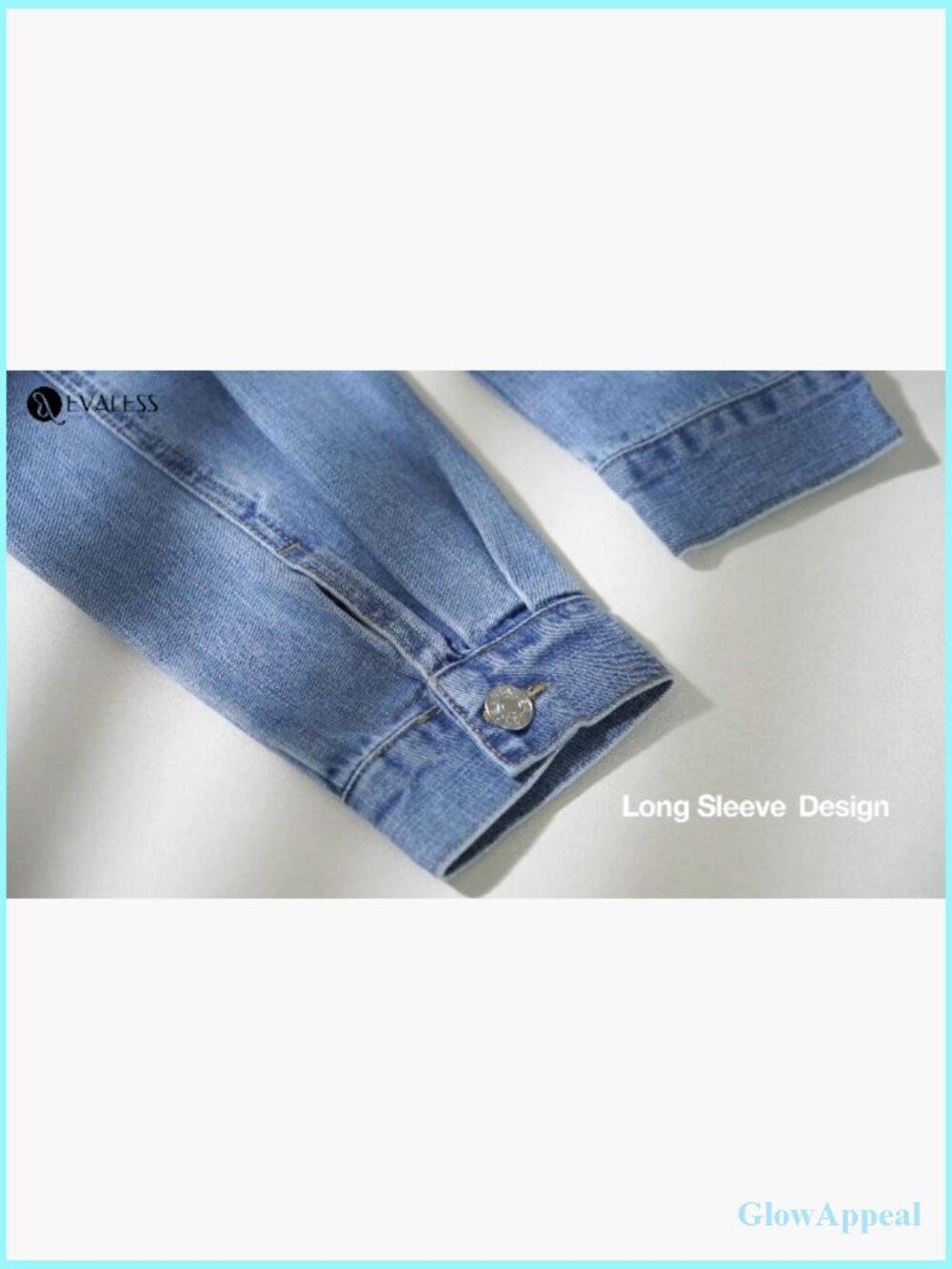 Oversized Denim Jacket with Button Down Front and Pockets - Picture 7 of 7